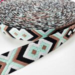 Tassenband 38/40 mm Tribal oud roze/munt/wit/zwart