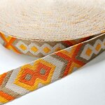 Tassenband 38/40 mm Tribal goldfish/mosterd/sand/cream