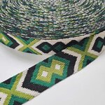 Tassenband 38/40 mm Tribal forest/olive/zwart/cream