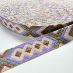 Tassenband 38/40 mm Tribal lila/oud roze/ceder/cream