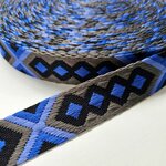 Tassenband 38/40 mm Tribal lead/zwart/kobalt