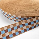 Tassenband 38/40 mm Checkers sand/camel/cornflower/cognac