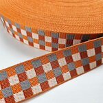 Tassenband 38/40 mm Checkers goldfish/terracotta/cream/lead