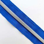 Rits kobalt blauw met nikkel/zilveren tandjes