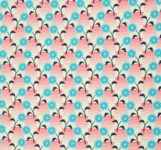 Bloemen streepjes roze/blauw canvas