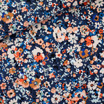 Flower Joy - Katoen Canvas Gabardine Twill Oceana Blauw