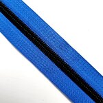 Rits kobalt met mat zwarte tandjes