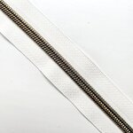 Rits ecru met antiek messing/bronzen tandjes