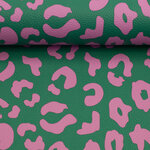 Kunstleer Leopard Groen/Roze