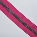 Rits framboos/fuchsia met gun black tandjes