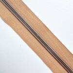 Rits sand met antiek messing/bronzen tandjes