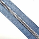 Rits sky met nikkel/zilveren tandjes