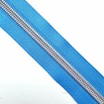 Rits cornflower met nikkel/zilveren tandjes