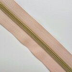 Rits latte met antiek messing/bronzen tandjes