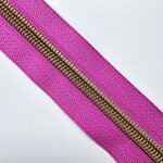 Rits dahlia met antiek messing/bronzen tandjes