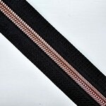 Rits zwart met ros&eacute; tandjes