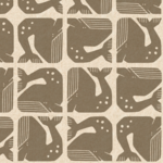 By The Seaside - Grumpy Whale - Dark Gray Unbleached Canvas