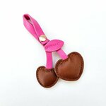 Bag Charm Kers roze/cognac