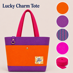 Lucky Charm Tote - DIY kit - Fel Oranje/Deep Purple/Maraschino