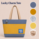 Lucky Charm Tote - DIY kit - Jeans/Geel/Latte