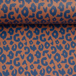 Kunstleer Wild Cognac/Donkerblauw
