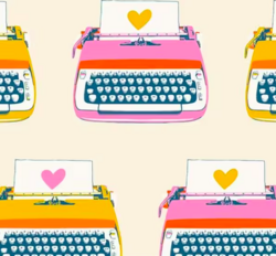 Ruby Star Society &ndash; Best Day Ever - Typewriters in Natural Cotton