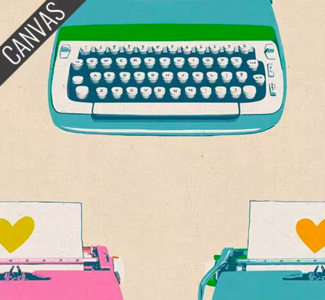 Ruby Star Society - Best Day Ever - Typewriters in Natural Canvas