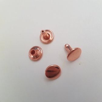 Holniet 9 mm dubbele kop ros&eacute; - korte pin
