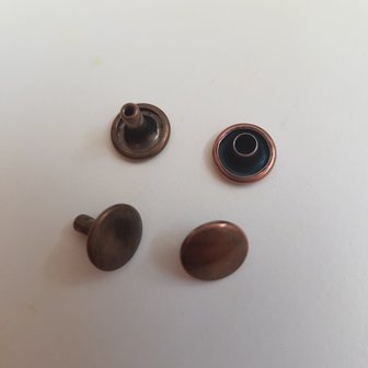 Holniet 9 mm dubbele kop brons - korte pin