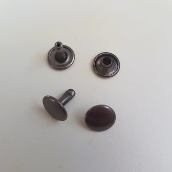 Holniet 9 mm dubbele kop zwart nikkel - korte pin