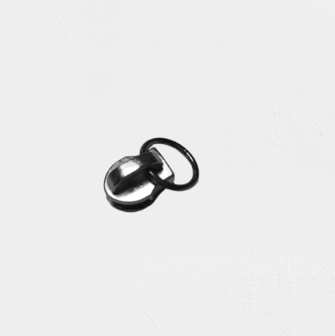 Trekker met ring voor rits 6 mm zwart nikkel/titan