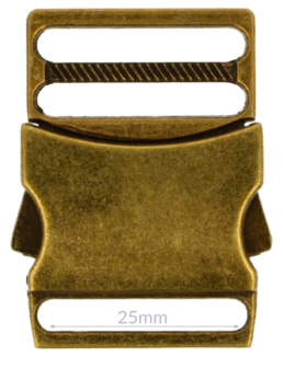Klikgesp metaal brons 25 mm