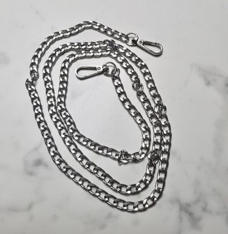 Tassenketting zilver/nikkel 90 cm