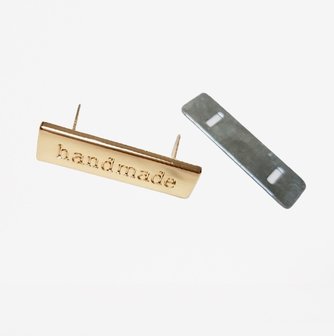 &#039;Handmade&#039; label goud rechthoekig