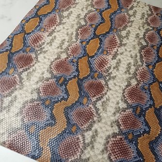 Kunstleer snake multicolor donker