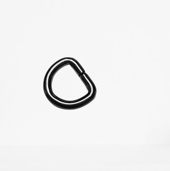 D-ring zwart nikkel 13 mm
