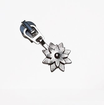 Trekker bloem zilver 6 mm