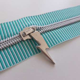 Striped zipper green 6 mm