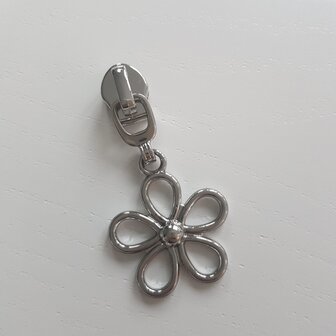 Trekker flower zilver 6 mm