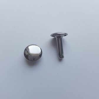Holniet 9 mm dubbele kop zilver - lange pin