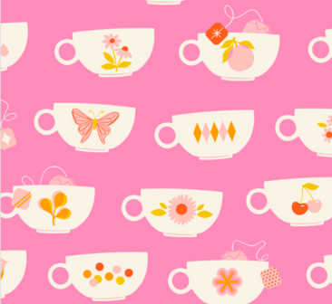Camellia Tea Cups Flamingo - Ruby Star Society
