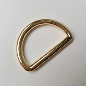 D-ring licht goud fijn 30 mm
