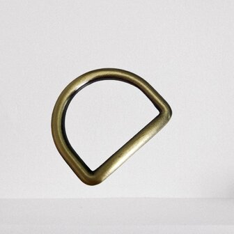 D-ring antiek messing/brons fijn 20 mm