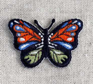 Strijkapplicatie vlinder terracotta