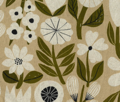 Gather by Bookhou - Flowers naturel/olive green