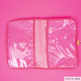 Transparante PVC neon fuchsia