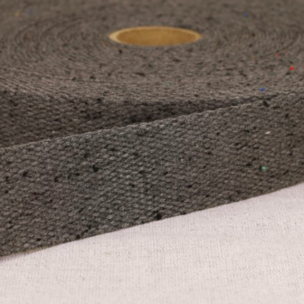 Tassenband 30 mm gem&ecirc;leerd donker grijs