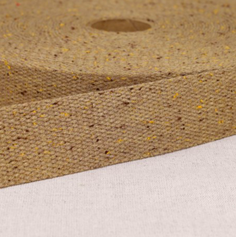 Tassenband 30 mm gem&ecirc;leerd licht bruin