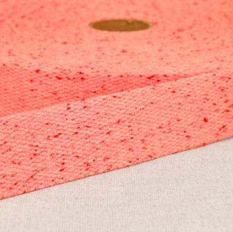 Tassenband 30 mm gem&ecirc;leerd roze