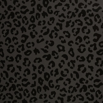Kunstleer Leopard Grijs/Zwart